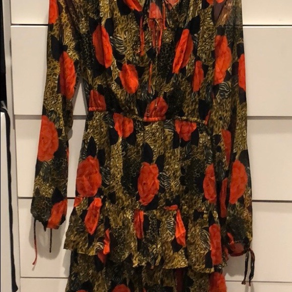 The Kooples long sleeve leopard/rose dress. - Picture 2 of 5